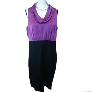 The Limited cowl neck purple/black dress size 14
